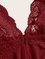 Kawaii Contrast Lace Epäsymmetrinen Helma Slips strongilla·Burgundy·XS hinta ja tiedot | Naisten alushousut | hobbyhall.fi