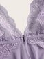 Kawaii Contrast Lace Epäsymmetrinen Helma Slips Thong·Lilac Purple·L hinta ja tiedot | Naisten alushousut | hobbyhall.fi