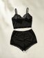 Klassinen Sexy Contrast Lace Alusvaatteet Set · Black·L hinta ja tiedot | Naisten alushousut | hobbyhall.fi