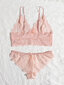 Floral Lace Scallop Trim Alusvaatteet Set·Coral Pink·S hinta ja tiedot | Naisten alushousut | hobbyhall.fi