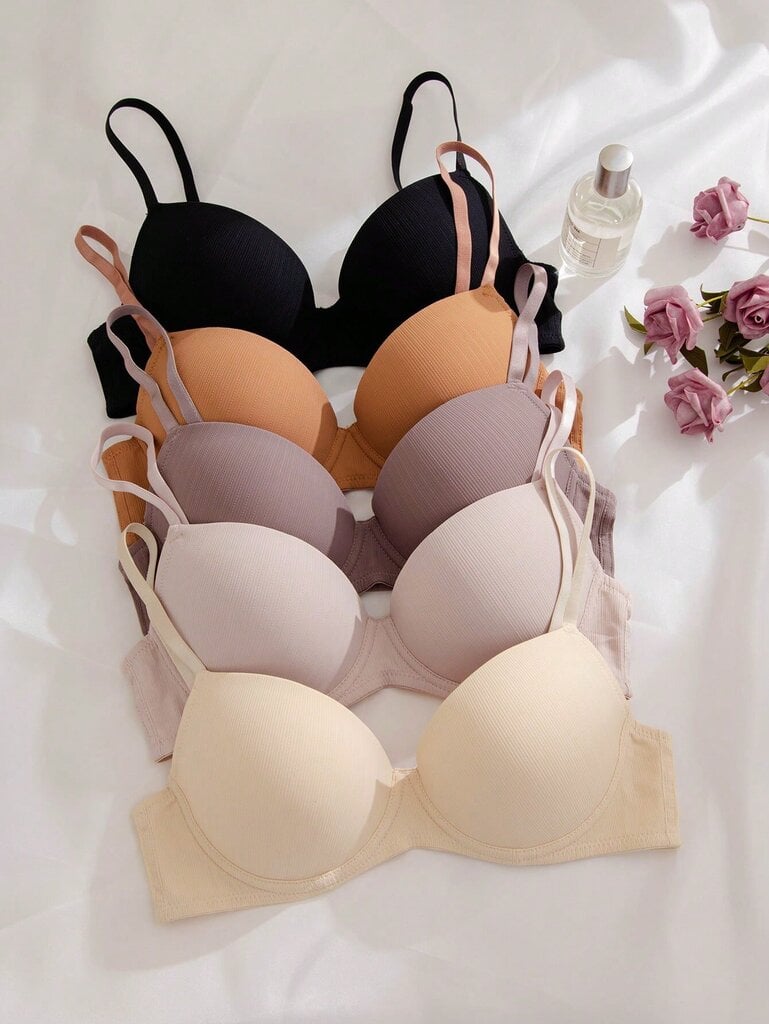 5kpl Solid Underwire Bra·Multicolor·70B hinta ja tiedot | Rintaliivit | hobbyhall.fi