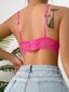 Floral Lace Scallop Trim Bralette·Hot Pink·L hinta ja tiedot | Rintaliivit | hobbyhall.fi