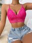 Floral Lace Scallop Trim Bralette·Hot Pink·S hinta ja tiedot | Rintaliivit | hobbyhall.fi