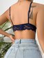 Floral Lace Scallop Trim Bralette·Navy Blue·L hinta ja tiedot | Rintaliivit | hobbyhall.fi