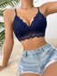 Floral Lace Scallop Trim Bralette·Navy Blue·S hinta ja tiedot | Rintaliivit | hobbyhall.fi