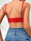 Floral Lace Scallop Trim Bralette·Red·M hinta ja tiedot | Rintaliivit | hobbyhall.fi