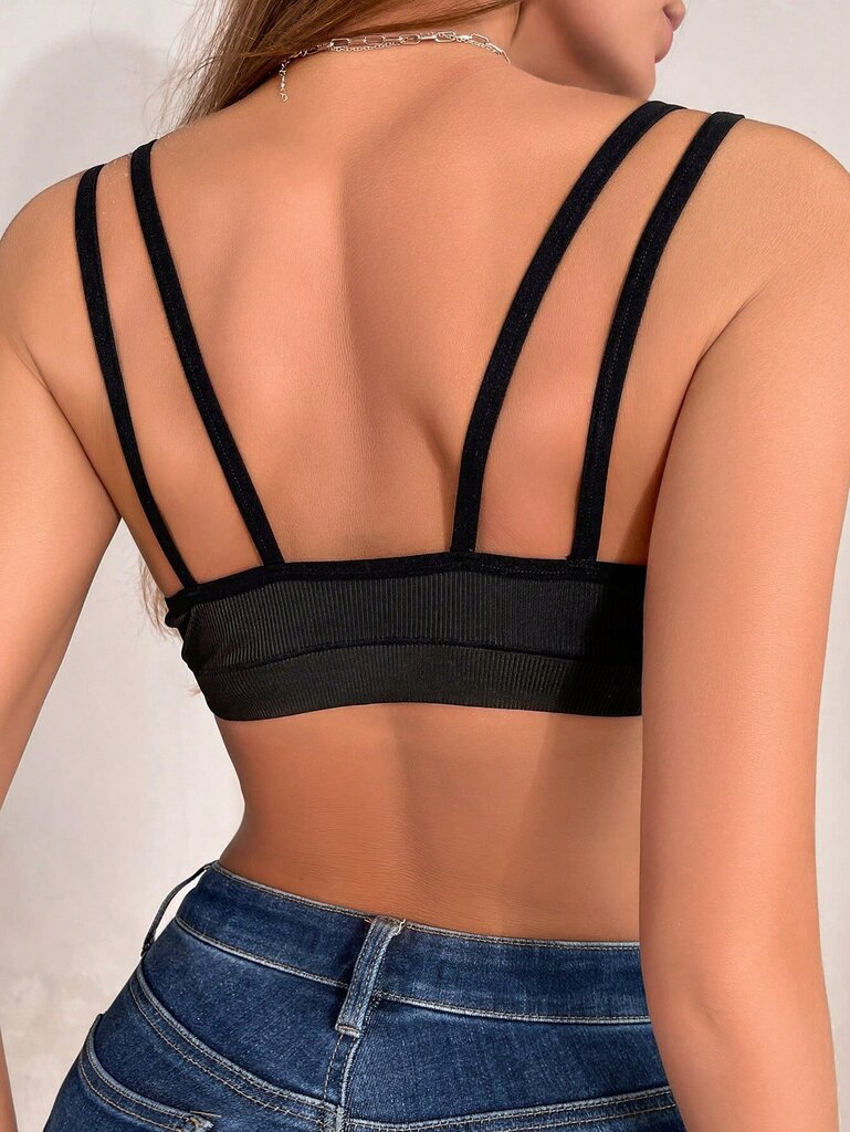 Kontrastisidonta ribbineule Cami Bralette·Black·S hinta ja tiedot | Rintaliivit | hobbyhall.fi