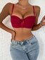 Contrast Lace Bow Front Bra Alusvaatteet·Maroon·M hinta ja tiedot | Rintaliivit | hobbyhall.fi