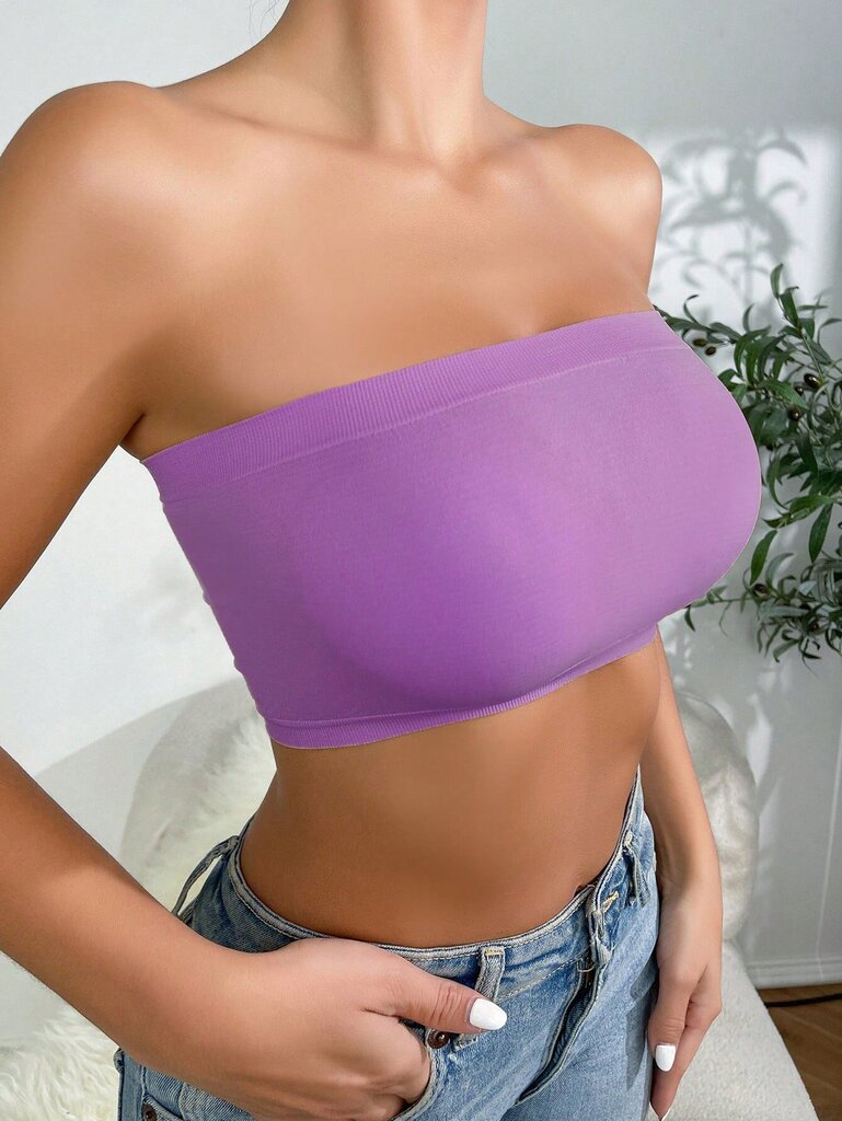 Solid Bandeau Bra·Purple·S hinta ja tiedot | Rintaliivit | hobbyhall.fi