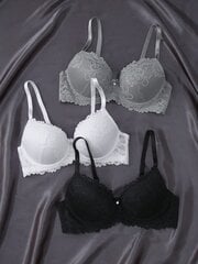 3kpl kukkapitsi Underwire-rintaliivit Alusvaatteet·Multicolor·85B hinta ja tiedot | Rintaliivit | hobbyhall.fi