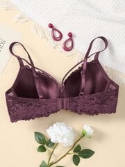 Kukkainen pitsivaljaat Underwire-rintaliivit alusvaatteet·violetti·70A hinta ja tiedot | Rintaliivit | hobbyhall.fi