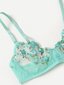 Embroidery Mesh Underwire Alusvaatteet Set·Green·L hinta ja tiedot | Rintaliivit | hobbyhall.fi