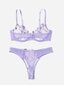 Embroidery Mesh Underwire Alusvaatteet Set·Lila Purple·L hinta ja tiedot | Rintaliivit | hobbyhall.fi