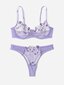 Embroidery Mesh Underwire Alusvaatteet Set·Lila Purple·XL hinta ja tiedot | Rintaliivit | hobbyhall.fi