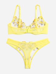 Embroidery Mesh Underwire Alusvaatteet Set·Multicolor·S hinta ja tiedot | Rintaliivit | hobbyhall.fi