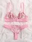 Embroidery Mesh Underwire Alusvaatteet Set·Pink·L hinta ja tiedot | Rintaliivit | hobbyhall.fi