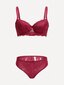 Floral Lace Underwire Alusvaatteet Set·Burgundy·XL hinta ja tiedot | Rintaliivit | hobbyhall.fi