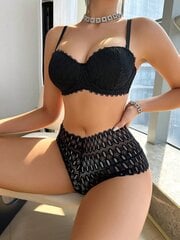 Setti pitsiä alushousuilla Underwire Support Alusvaatteet Set·musta·85C hinta ja tiedot | Rintaliivit | hobbyhall.fi