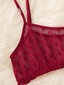 Polka Dot Mesh Frill Trim Alusvaatteet Set·Burgundy·S hinta ja tiedot | Rintaliivit | hobbyhall.fi