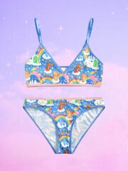 X Care Bears Sarjakuvapainetut rintaliivit ja alusvaatteet Set·Multicolor·S hinta ja tiedot | Rintaliivit | hobbyhall.fi