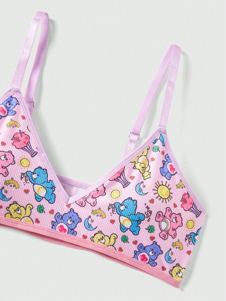 X Care Bears sarjakuvapainetut rintaliivit ja alusvaatteet Set·Pink·L hinta ja tiedot | Rintaliivit | hobbyhall.fi