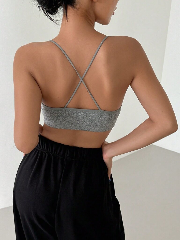 DAZY Solid Criss Cross Selkänojaton Bralette·Vaaleanharmaa·yksi koko hinta ja tiedot | Rintaliivit | hobbyhall.fi