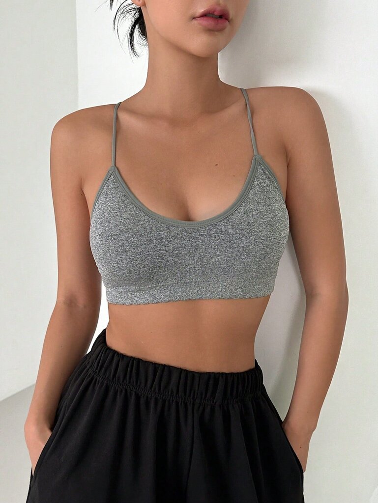 DAZY Solid Criss Cross Selkänojaton Bralette·Vaaleanharmaa·yksi koko hinta ja tiedot | Rintaliivit | hobbyhall.fi