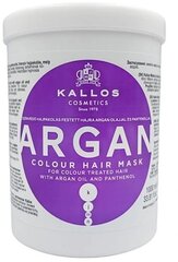 Naamio värjätyille hiuksille KALLOS Argan Color Hair Mask 1000 ml hinta ja tiedot | Hiusnaamiot, öljyt ja seerumit | hobbyhall.fi