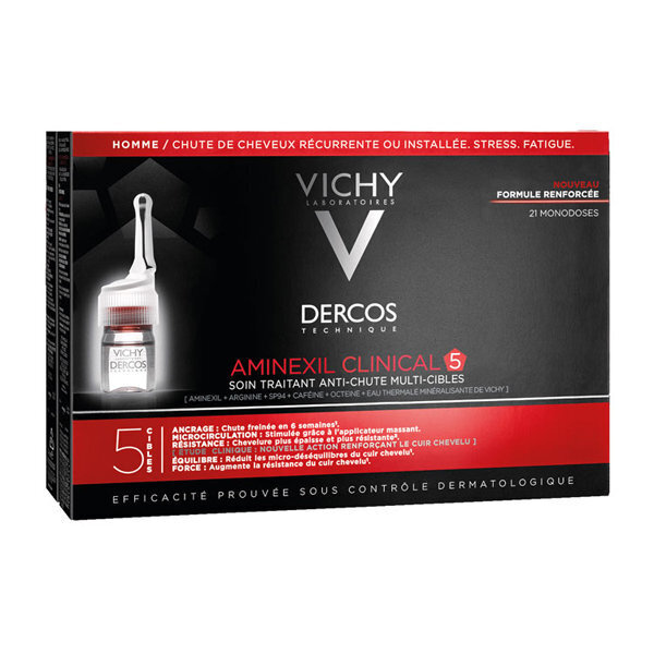 Vichy Dercos Aminexil Clinical 5 lahjapakkaus miehelle hinta ja tiedot | Naamiot, öljyt ja seerumit | hobbyhall.fi