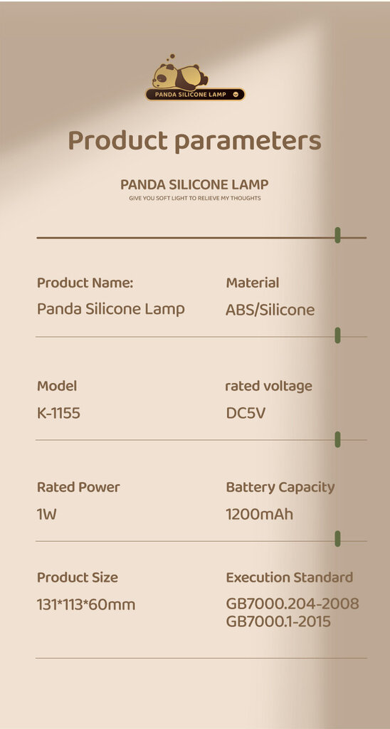 Silikoninen yövalo - Panda hinta ja tiedot | Lastenhuoneen valaisimet | hobbyhall.fi