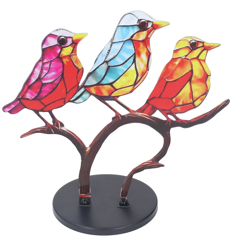 Stained Birds -sarjan taidekoristeet Lintujen koristeet sivukonttorilla ikkunoiden oville kodin sisustukseen hinta ja tiedot | Sisustustuotteet | hobbyhall.fi