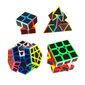 4 kpl Speed Puzzle Set Lapsille Hauska ABS-hiilikuitutarra Pyramid Megaminx Speed Puzzle Lelu hinta ja tiedot | Lautapelit ja älypelit | hobbyhall.fi