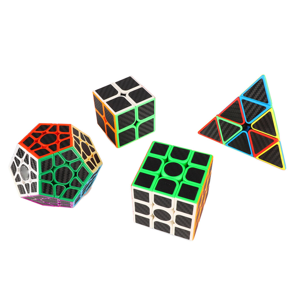 4 kpl Speed Puzzle Set Lapsille Hauska ABS-hiilikuitutarra Pyramid Megaminx Speed Puzzle Lelu hinta ja tiedot | Lautapelit ja älypelit | hobbyhall.fi