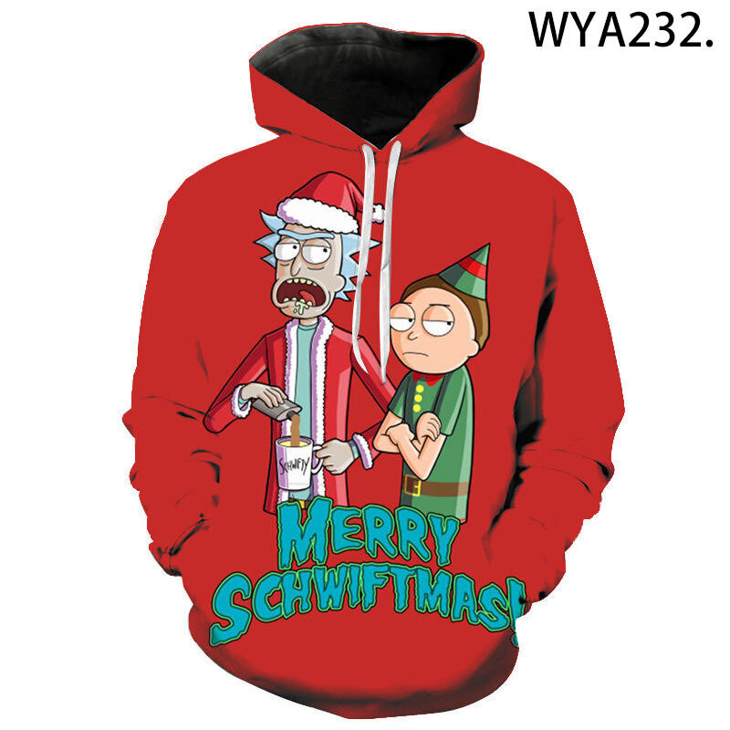 (WYA223.-M）Rick Men Children Cool collegepaidat 3D Printed Casual hinta ja tiedot | Miesten puserot ja hupparit | hobbyhall.fi