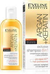 Eveline Cosmetics 8in1 Arganöljy+Keratiini shampoo, 150 ml hinta ja tiedot | Shampoot | hobbyhall.fi