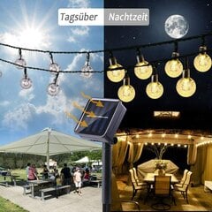 Solar String Lights, jossa 30 lämpimän valkoista kristalli-LEDiä puutarhaan, puuhun, patiolle, jouluun, häihin, juhliin, vedenpitävä IP65, ihanteellinen ulkokäyttöön INORCO hinta ja tiedot | LED-valonauhat | hobbyhall.fi