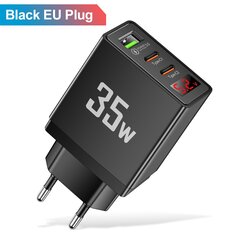 USB-laturi 35W Quick Charge 3.0 LED-näytöllä PD Type C -seinäsovittimet Puhelimen pikalatauslaturi iPhonelle Samsung Xiaomi hinta ja tiedot | Puhelimen laturit | hobbyhall.fi