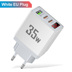 USB-laturi 35W Quick Charge 3.0 LED-näytöllä PD Type C -seinäsovittimet Puhelimen pikalatauslaturi iPhonelle Samsung Xiaomi hinta ja tiedot | Puhelimen laturit | hobbyhall.fi