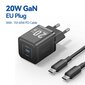 20 W GaN Laturi PD Fast USB Type C Laturi USB C PD3.0 QC3.0 Pikalataus iPhone 15 14 13 12 matkapuhelimen laturiin hinta ja tiedot | Puhelimen laturit | hobbyhall.fi