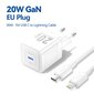 20 W GaN Laturi PD Fast USB Type C Laturi USB C PD3.0 QC3.0 Pikalataus iPhone 15 14 13 12 matkapuhelimen laturiin hinta ja tiedot | Puhelimen laturit | hobbyhall.fi