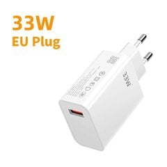 33 W USB-latauspään kaapeli Pikalaturi 6A QC 3.0 USB Type-C -kaapeli Pikalatauspuhelinsovitin iPhonelle Samsung Xiaomi Redmi hinta ja tiedot | Puhelimen laturit | hobbyhall.fi