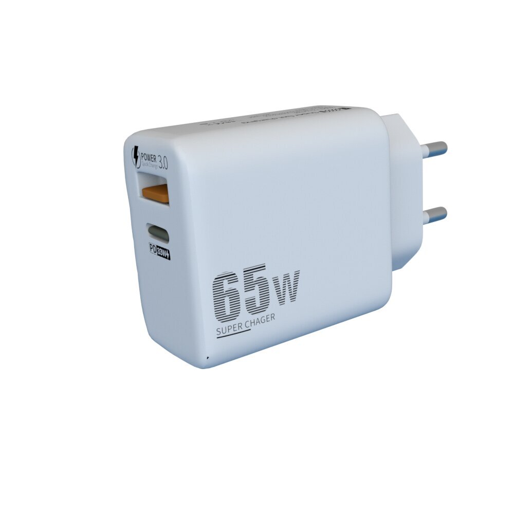 65W Gan USB C PD -puhelinlaturi Pikalatausseinäsovitin Macbookille iPhone 15 Pro Max Plus 14 13 iPad Samsung OPPO hinta ja tiedot | Puhelimen laturit | hobbyhall.fi