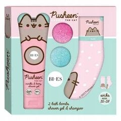 Set Bi-es Pusheen The Cat: suihkugeeli ja shampoo, 240 ml, + vesipommi + sukat hinta ja tiedot | Lasten ja äitiysajan kosmetiikka | hobbyhall.fi