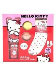 Hello Kitty setti: suihkugeeli ja shampoo, 240 ml + vesipommi, 2x55 g + sukat hinta ja tiedot | Lasten ja äitiysajan kosmetiikka | hobbyhall.fi