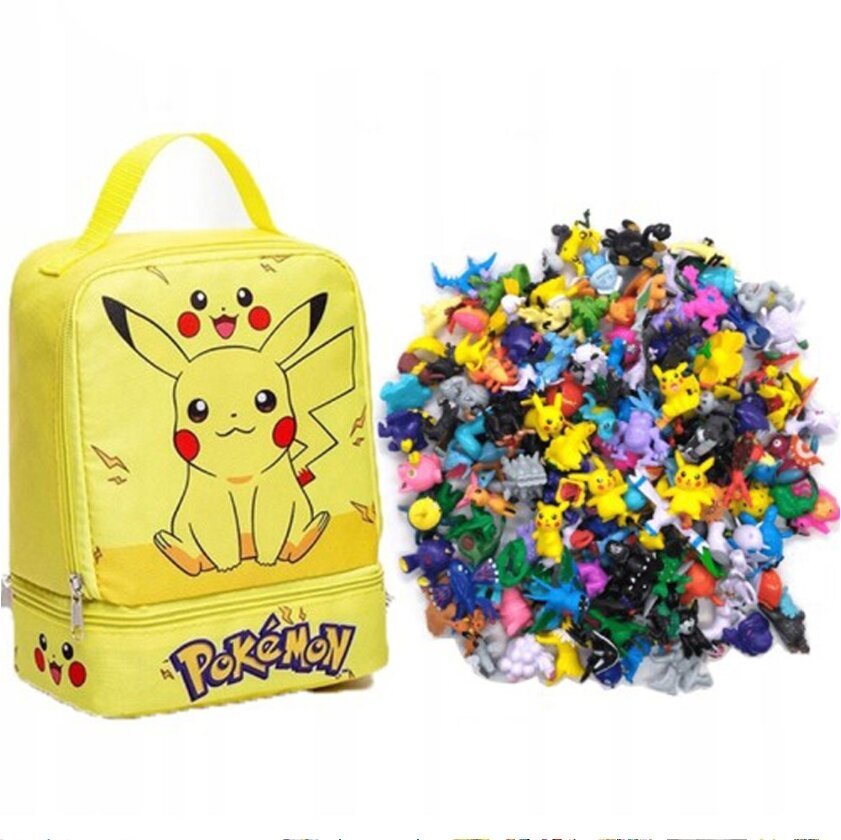 Pikachu-setti, reppu ja Pokemon-figuurit 144 kpl hinta ja tiedot | Poikien lelut | hobbyhall.fi