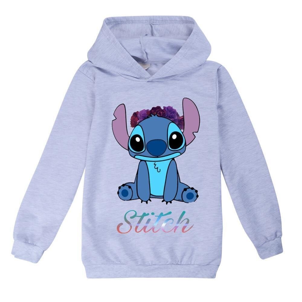 Stitch Print -huppari, poikien ja tyttöjen rento huppari, puuvillainen toppi, huppari, villapaita, sopii teini-ikäisille hinta ja tiedot | Poikien paidat | hobbyhall.fi