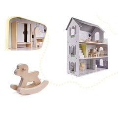 Puinen nukkekoti MDF 70cm kalusteineen hinta ja tiedot | Tyttöjen lelut | hobbyhall.fi