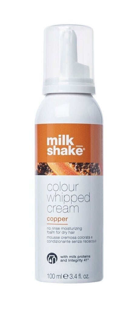 Hiuksiin jätettävä suojaava hoitovaahto Milkshake COLOUR WHIPPED CREAM kaikille hiustyypeille, 100 ml, Copper hinta ja tiedot | Hiusvärit | hobbyhall.fi