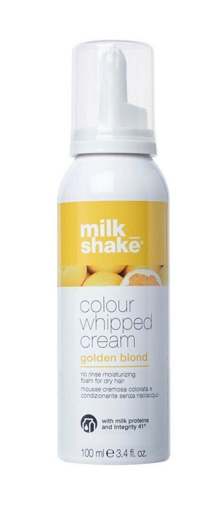 Hiuksiin jätettävä suojaava hoitovaahto Milkshake COLOUR WHIPPED CREAM kaikille hiustyypeille, 100 ml, Golden Blonde hinta ja tiedot | Hiusvärit | hobbyhall.fi