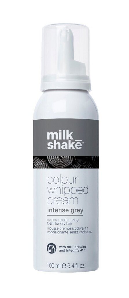 Hiuksiin jätettävä suojaava hoitovaahto Milkshake COLOUR WHIPPED CREAM kaikille hiustyypeille, 100 ml, Intense grey hinta ja tiedot | Hiusvärit | hobbyhall.fi